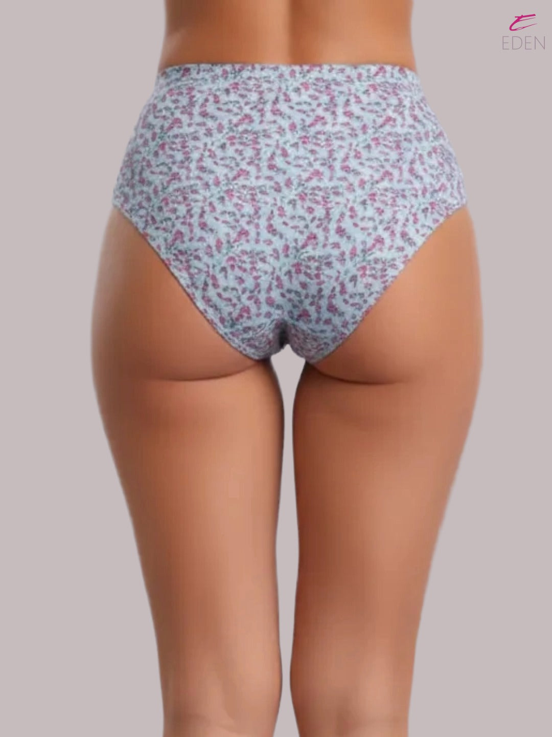 High Rise,Full Coverage,Tummy Tucker, Printed Panty, Inner Elastic,Broad Band,Lilac Lavender