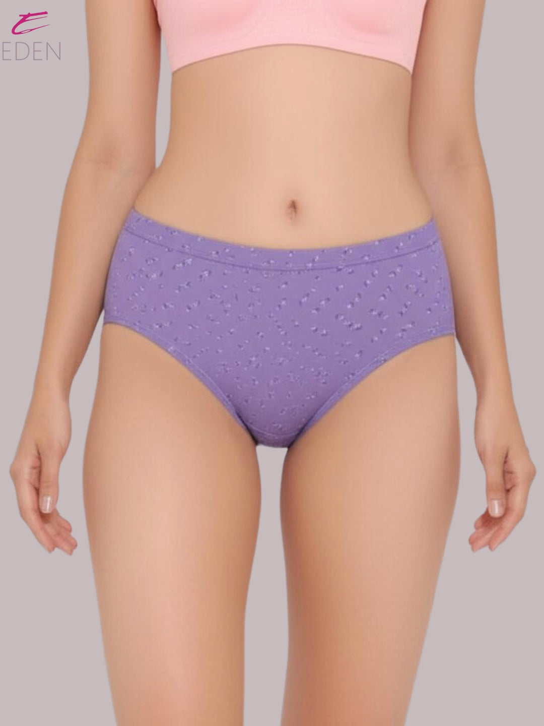 Medium Rise, Full Coverage,Hipster Panty ,Inner Elastic ,Purple