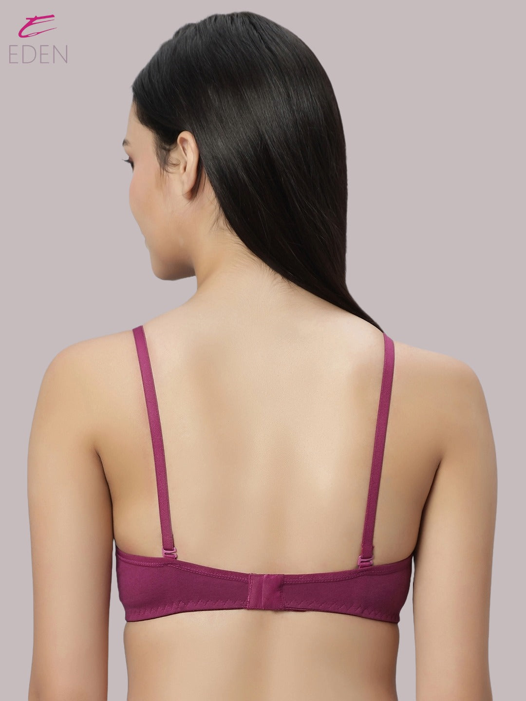 Lightly Padded, Non-Wired, Simply Soft, T-Shirt Bra ,Wine