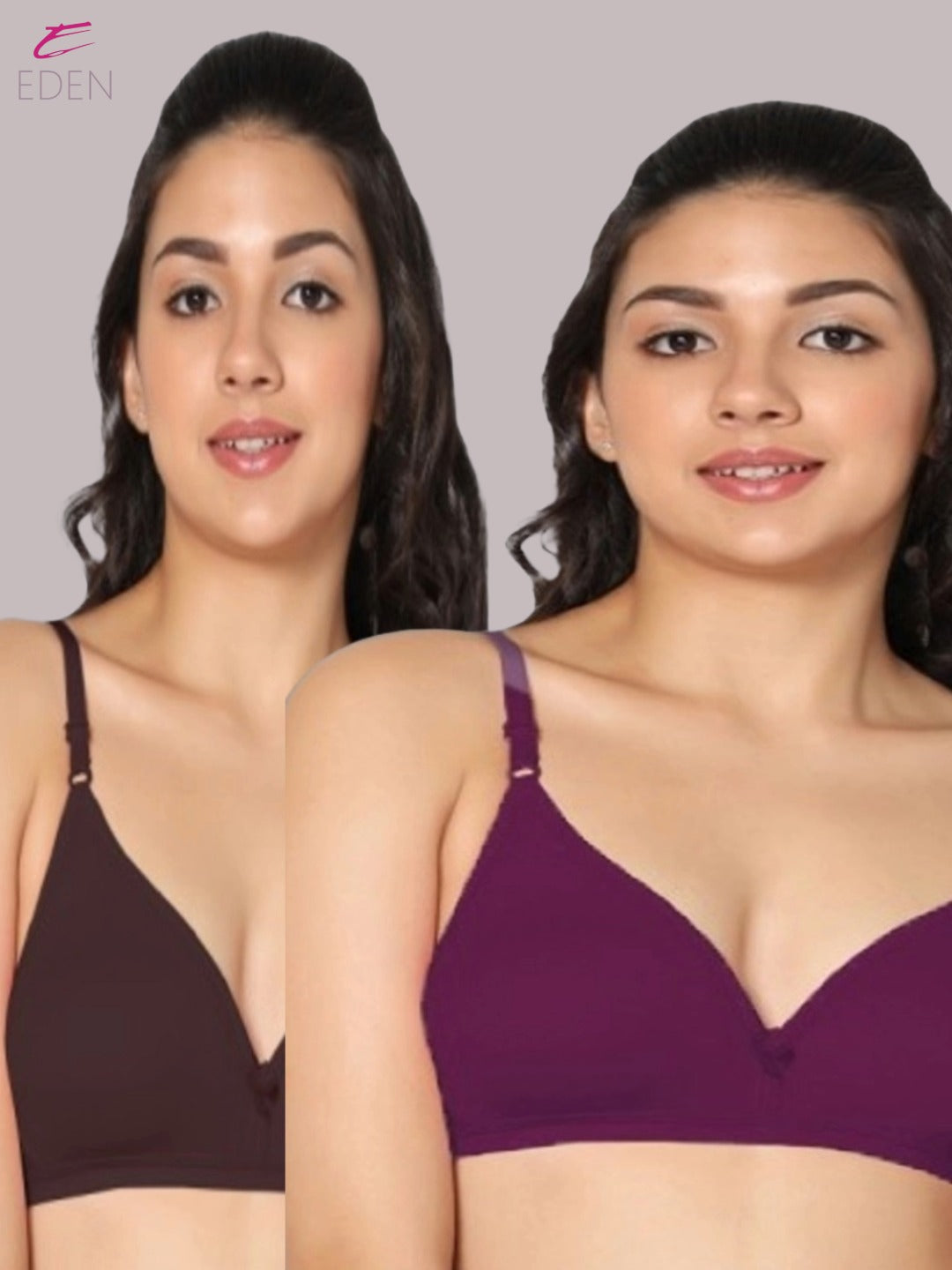 Wirefree, Non Padded, Cotton, Medium Coverage ,Tshirt Bra, Coffee-Wine