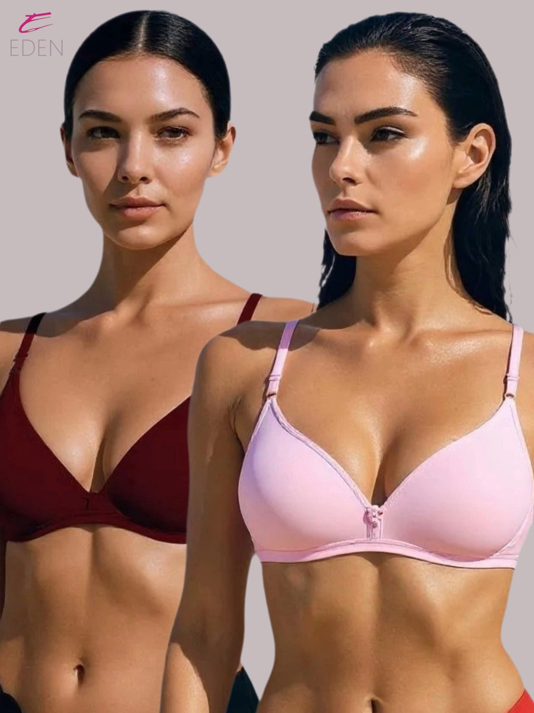 Wirefree, Non Padded, Cotton, Medium Coverage, Tshirt Bra ,Maroon-Pink