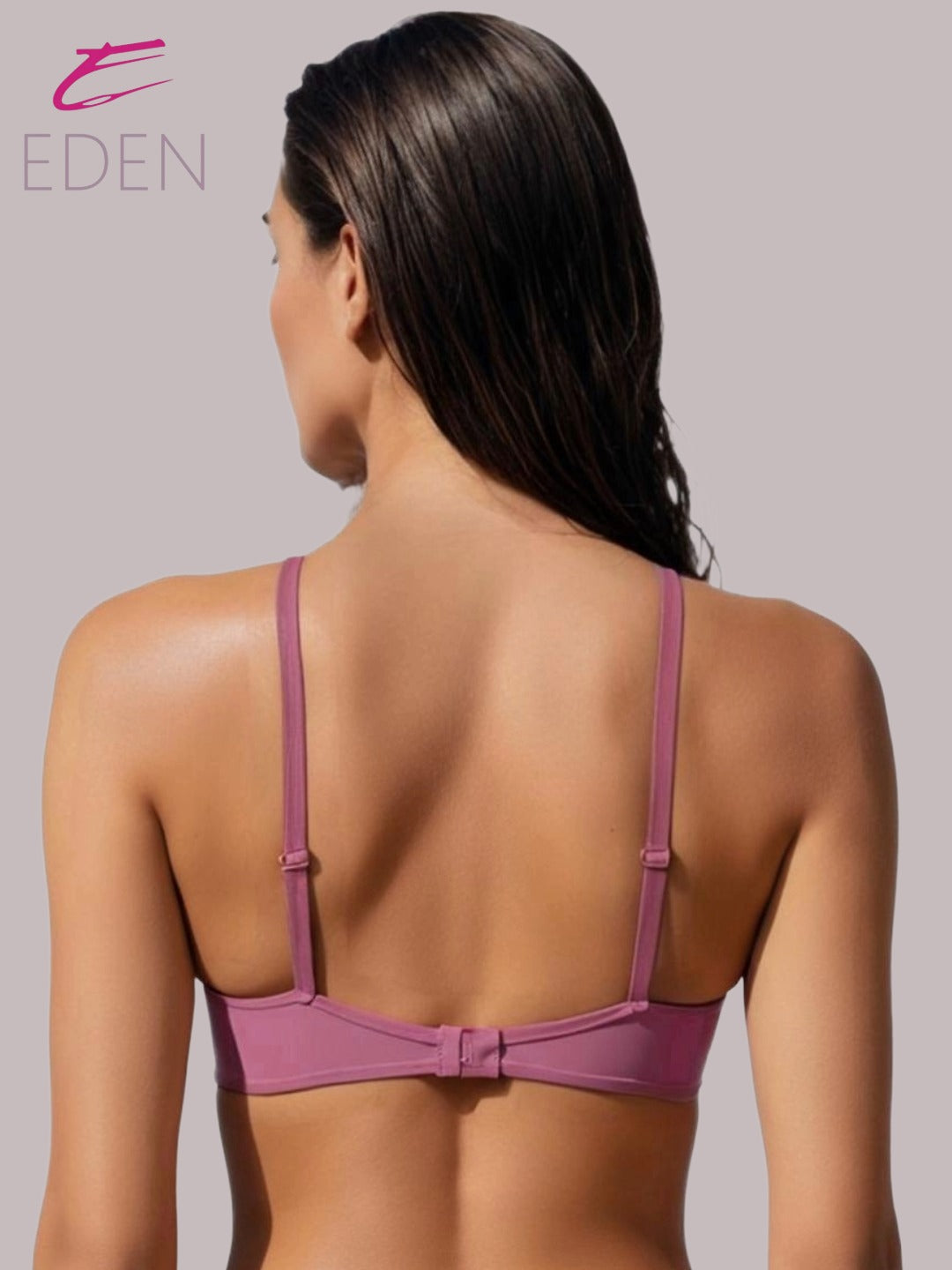 Padded, Non-Wired, Medium Coverage, Soft Cups, Invisi Neckline, polyamide, T-Shirt Bra, Mauve