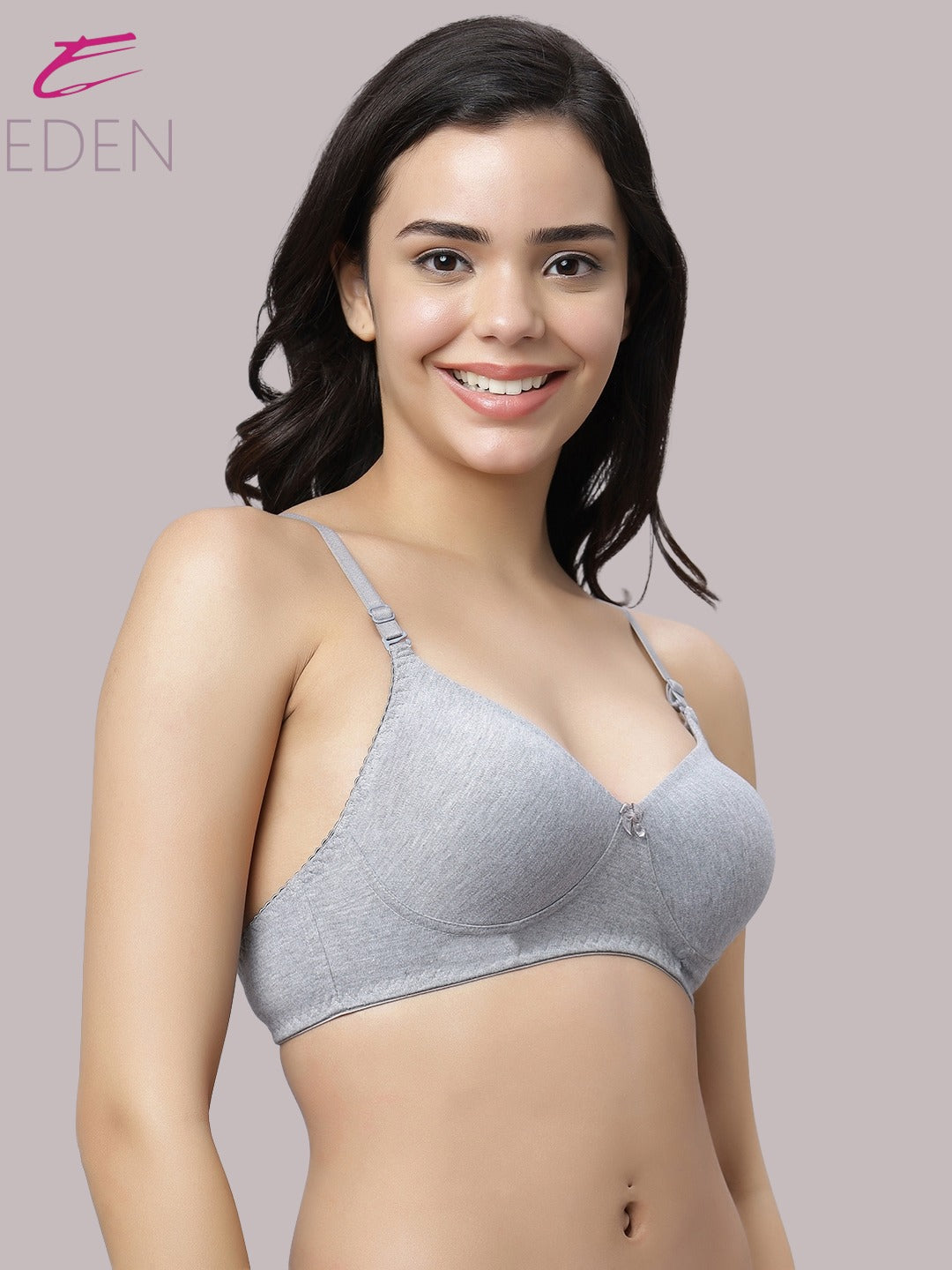 Non Padded, Plus Size, Full Coverage ,Everyday Bra ,T-shirt Bra,Grey
