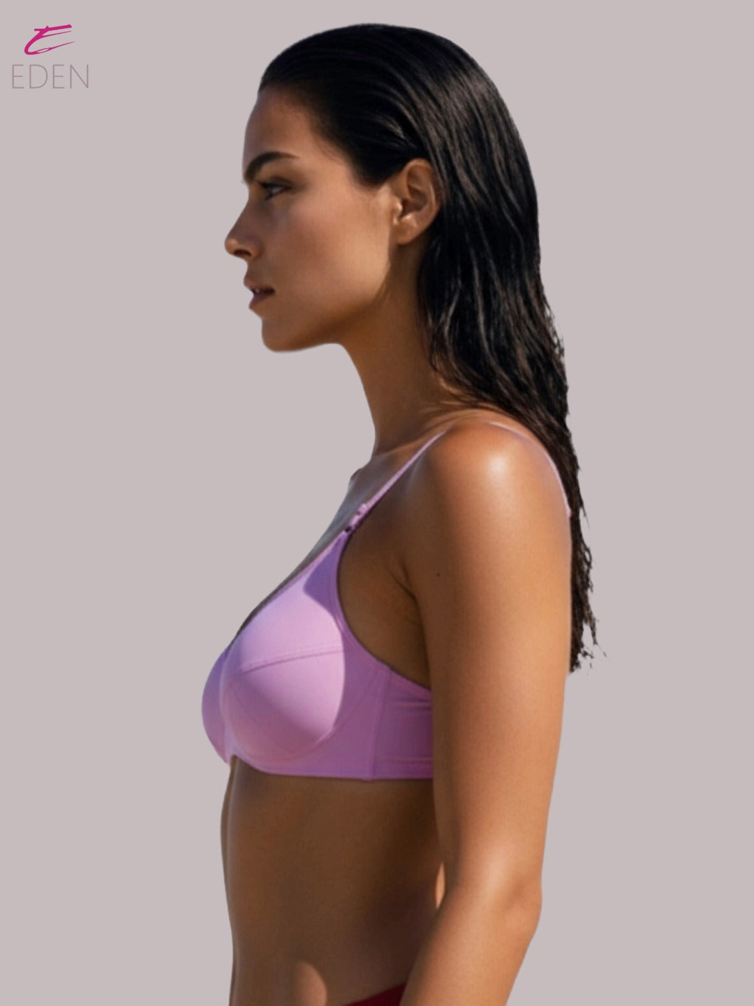 Wirefree, Non Padded, Soft Cotton ,Medium Coverage, Tshirt Bra ,Pink