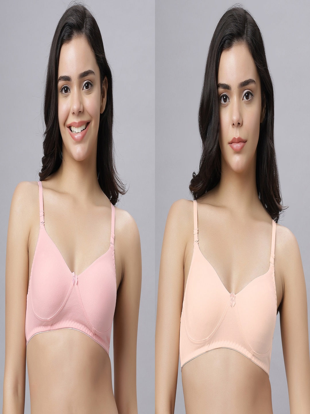 Eden103 Full Coverage Non Padded Pink Peach color Bra (pack of 2)