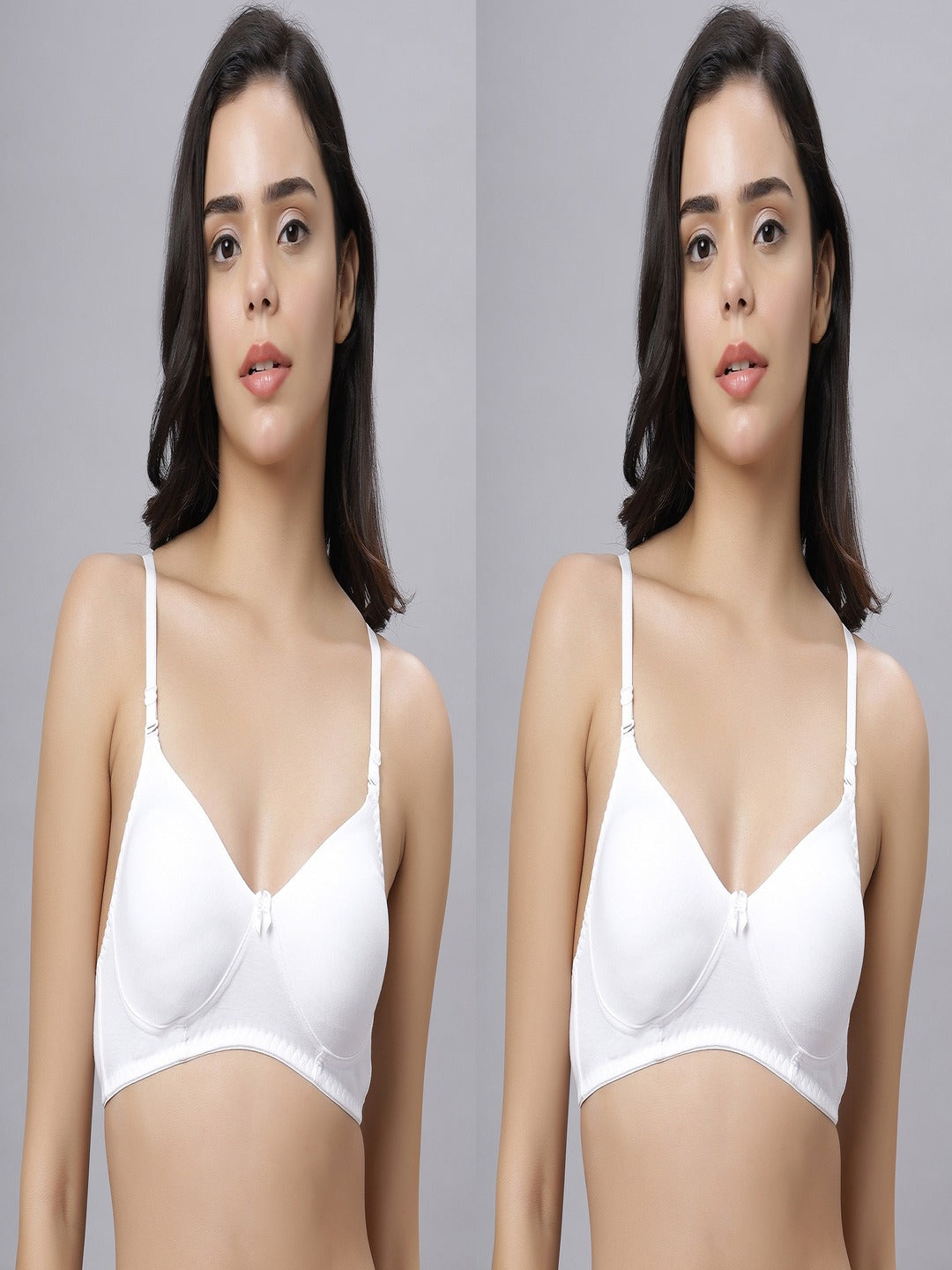 Eden103 Full Coverage Non Padded White color Bra (pack of 2)