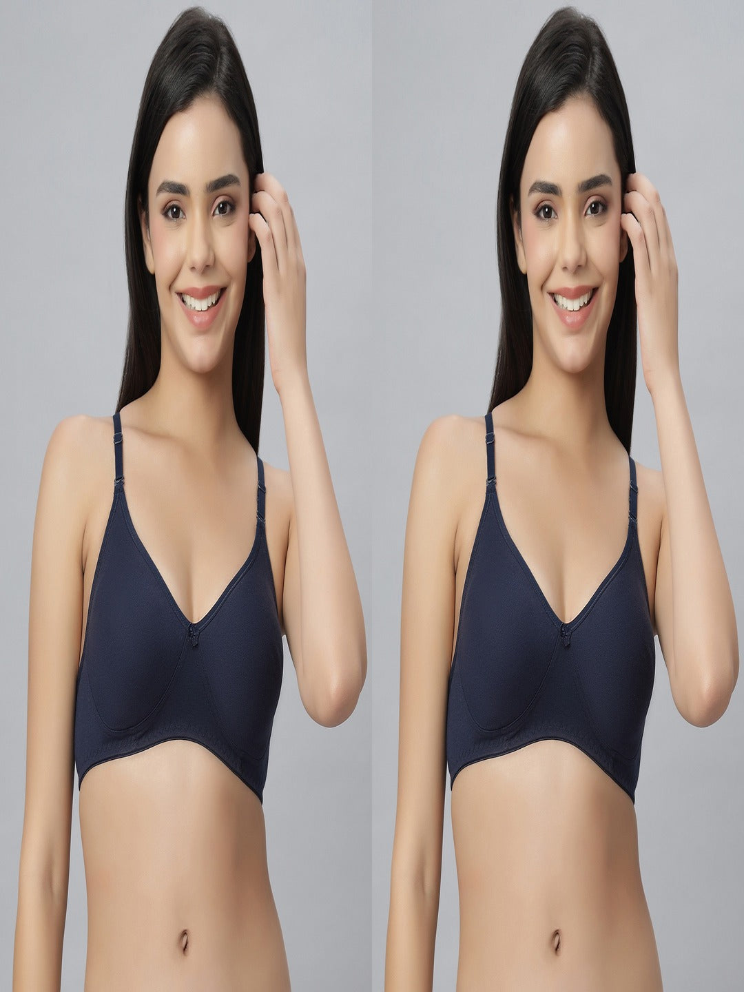 Eden101 Full Coverage Soft Padded Navyblue color Bra (pack of 2)