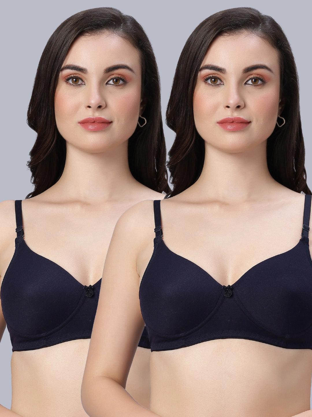 Eden102 Full Coverage Padded Bra Navy Blue color(pack of 2)