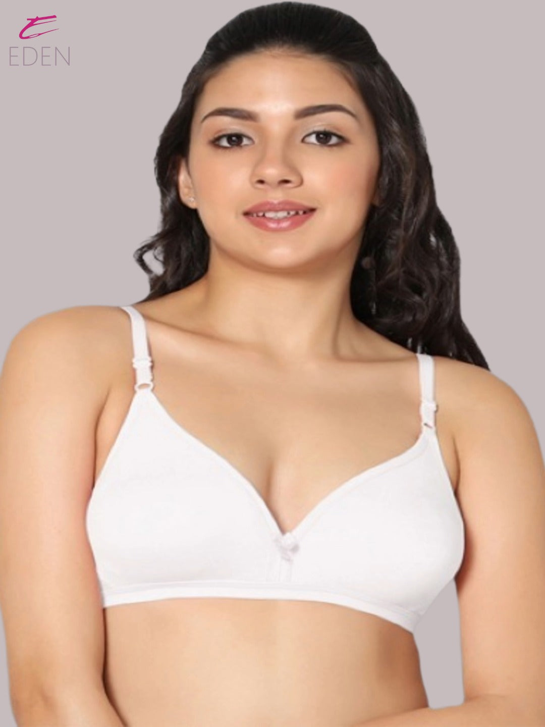 Wirefree, Non Padded, Cotton, Medium Coverage ,Tshirt Bra, White