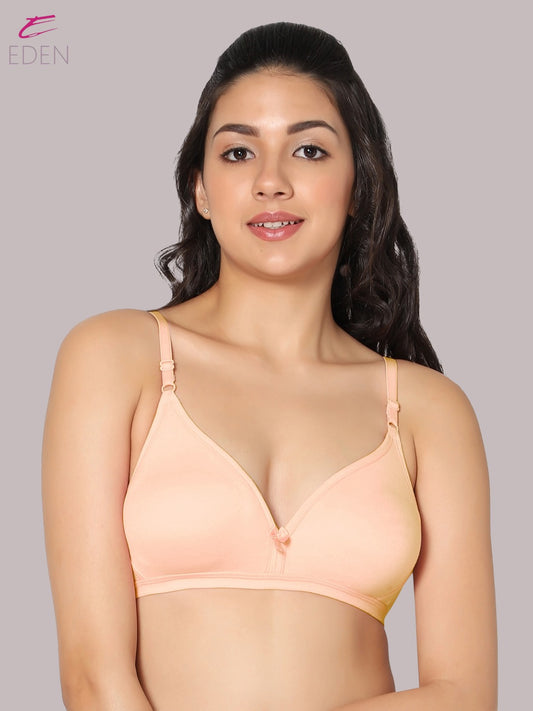 Wirefree, Non Padded, Cotton, Medium Coverage ,Tshirt Bra,Skin