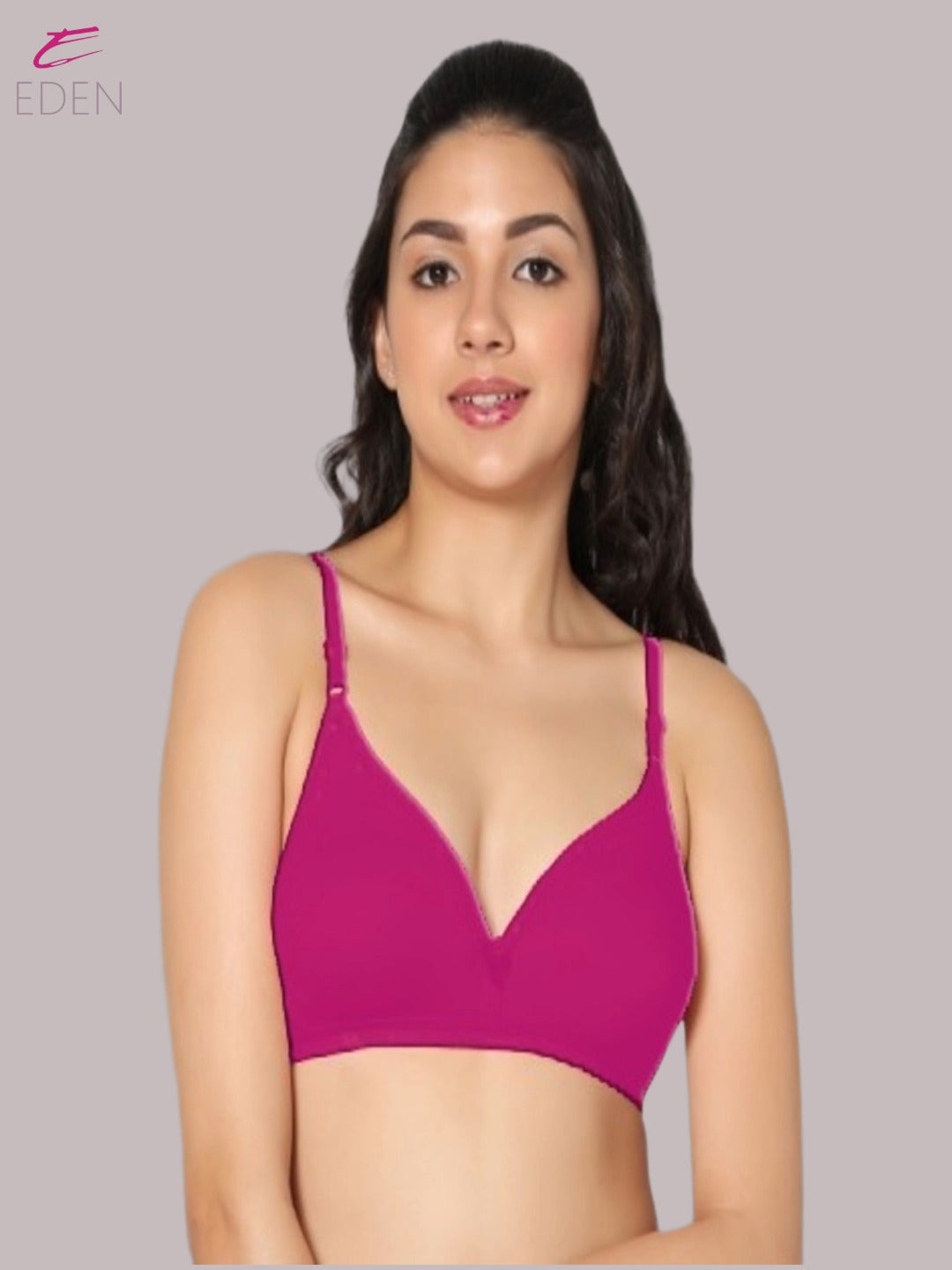 Wirefree, Non Padded, Cotton, Medium Coverage ,Tshirt Bra, Magenta