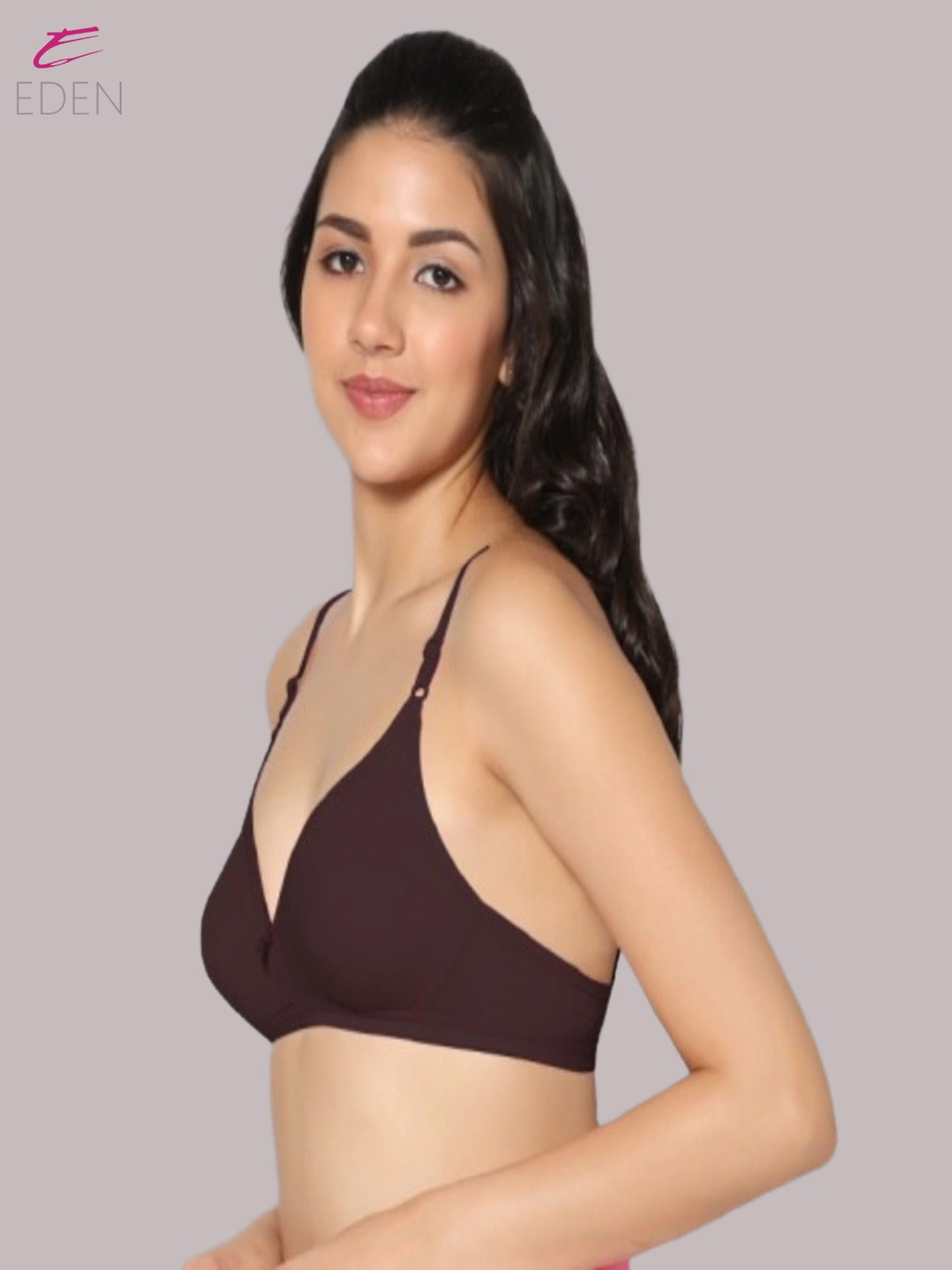 Wirefree, Non Padded, Cotton, Medium Coverage ,Tshirt Bra, Coffee