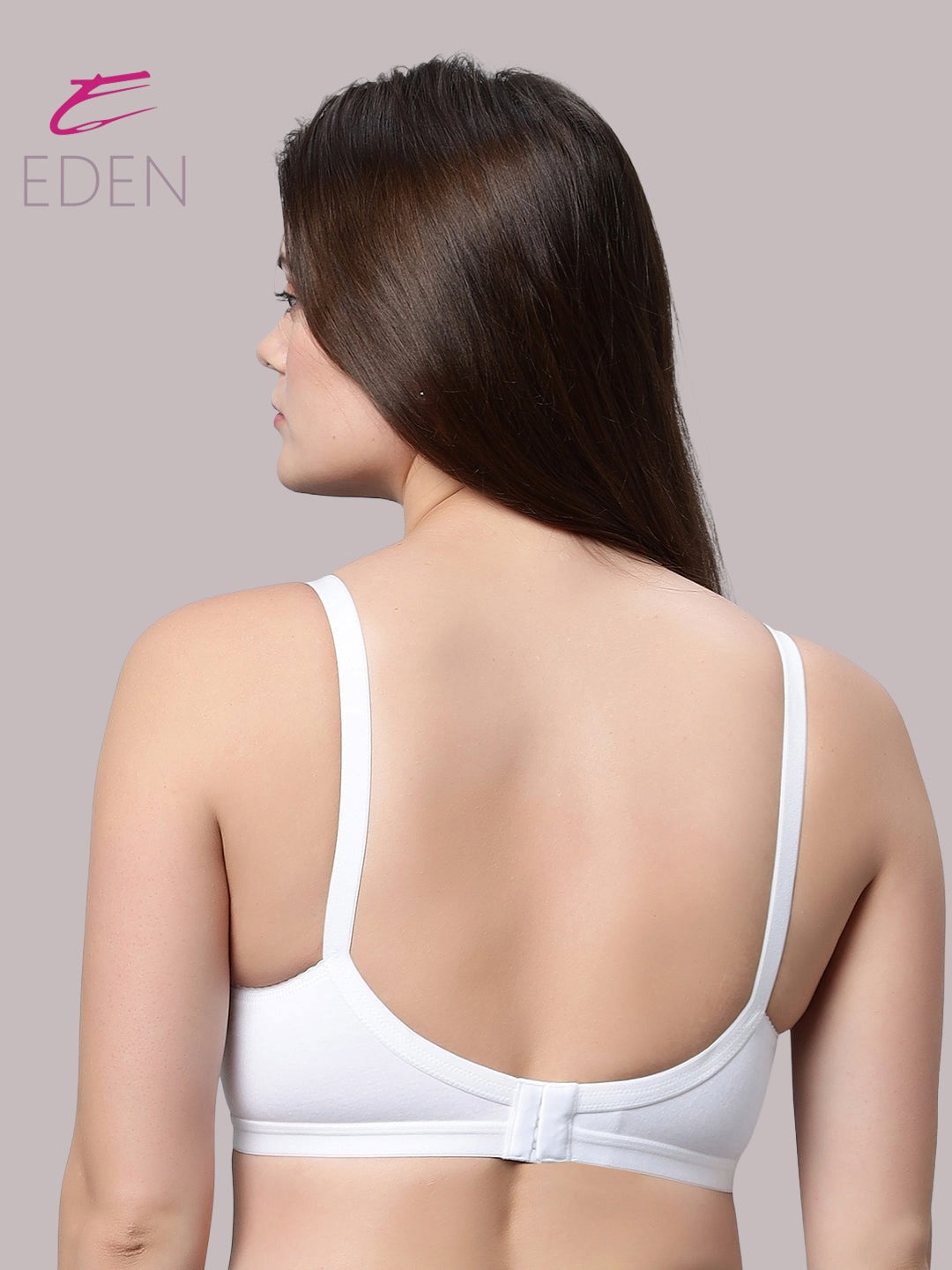 Non Padded, Plus Size, Super Combed,Cotton Stretch, Full Coverage ,Everyday Bra ,White