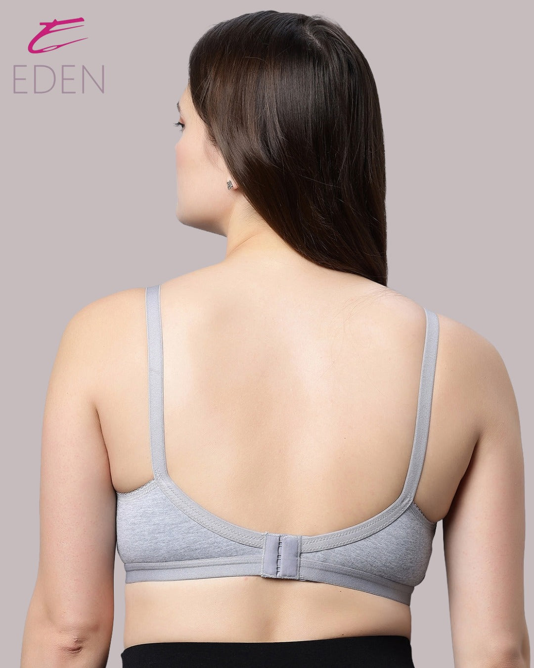 Non Padded, Plus Size, Super Combed,Cotton Stretch, Full Coverage ,Everyday Bra ,Grey