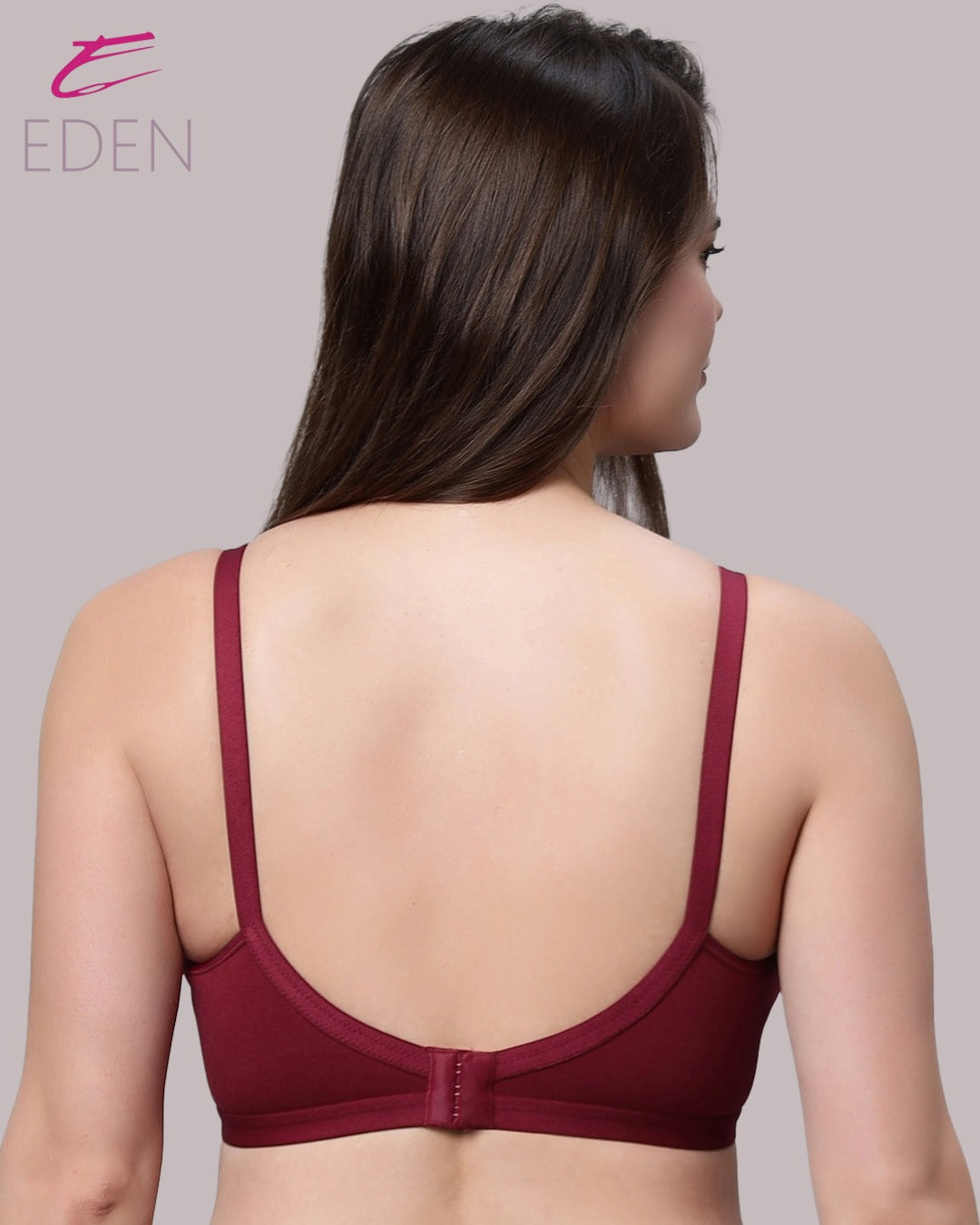 Non Padded, Plus Size, Super Combed,Cotton Stretch, Full Coverage ,Everyday Bra ,Maroon