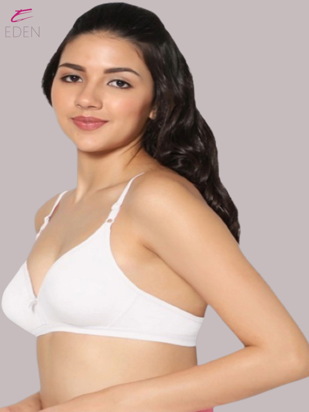 Wirefree, Non Padded, Cotton, Medium Coverage ,Tshirt Bra, White