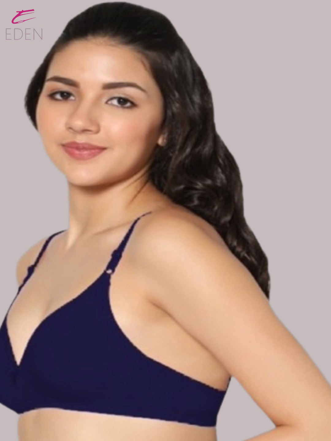 Wirefree, Non Padded, Cotton, Medium Coverage ,Tshirt Bra, Navyblue