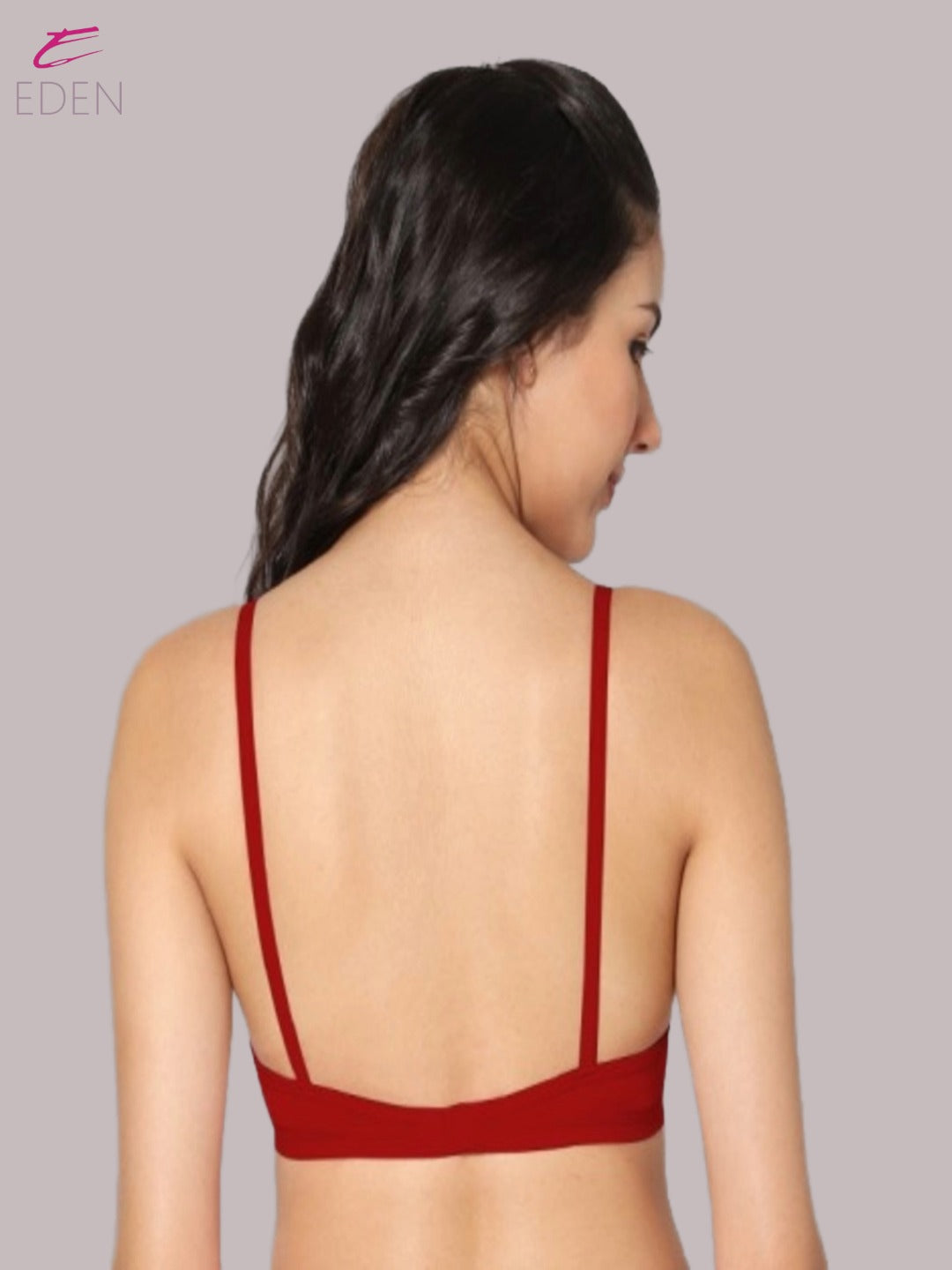 Wirefree, Non Padded, Cotton, Medium Coverage ,Tshirt Bra, Red