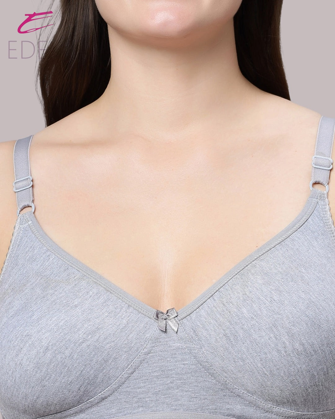 Non Padded, Plus Size, Super Combed,Cotton Stretch, Full Coverage ,Everyday Bra ,Grey