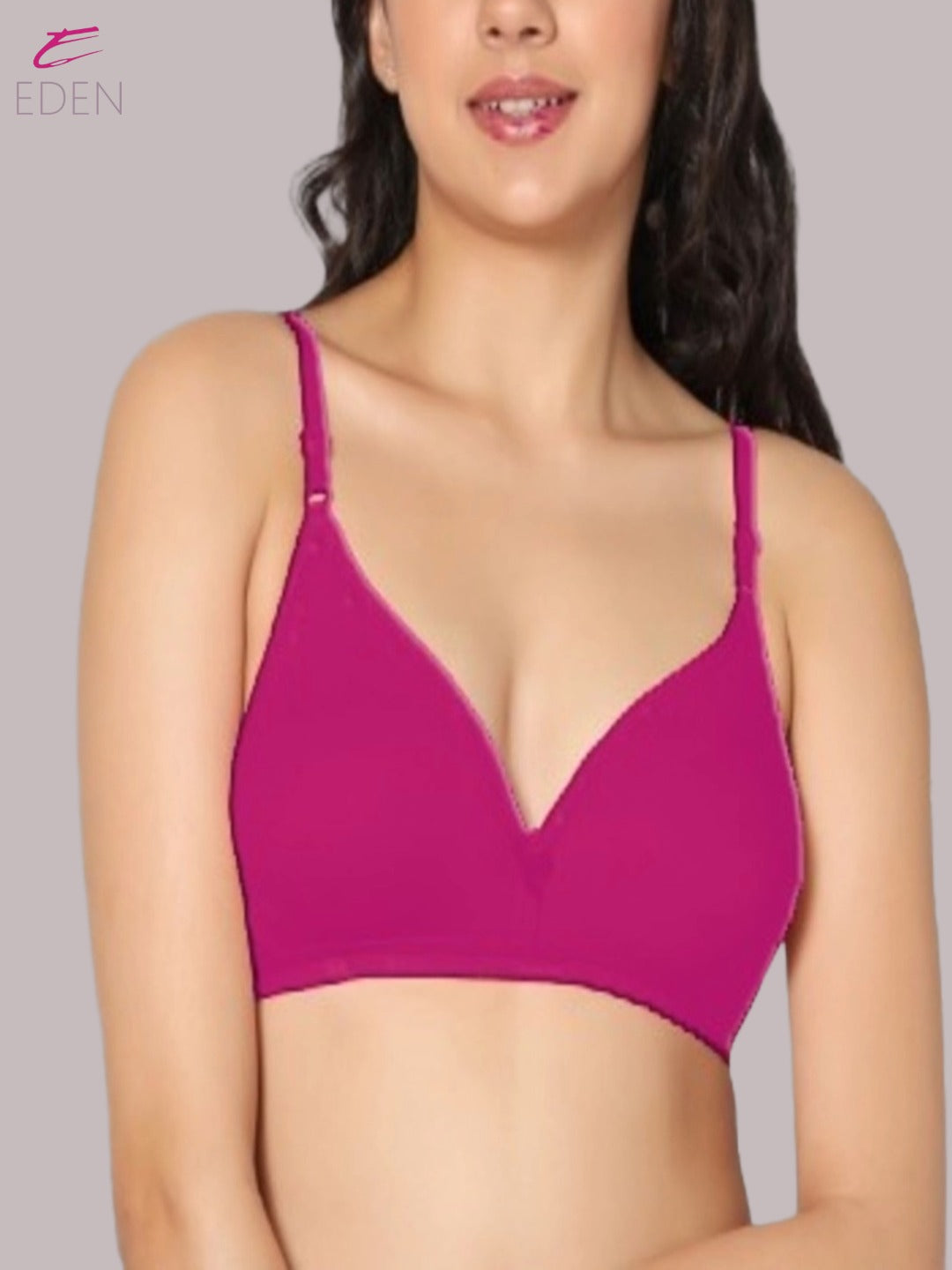 Wirefree, Non Padded, Cotton, Medium Coverage ,Tshirt Bra, Magenta
