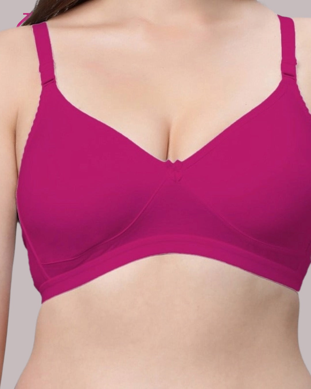 Non Padded ,Plus Size, Super Combed ,Cotton Stretch ,Full Coverage, Everyday Bra,Magenta