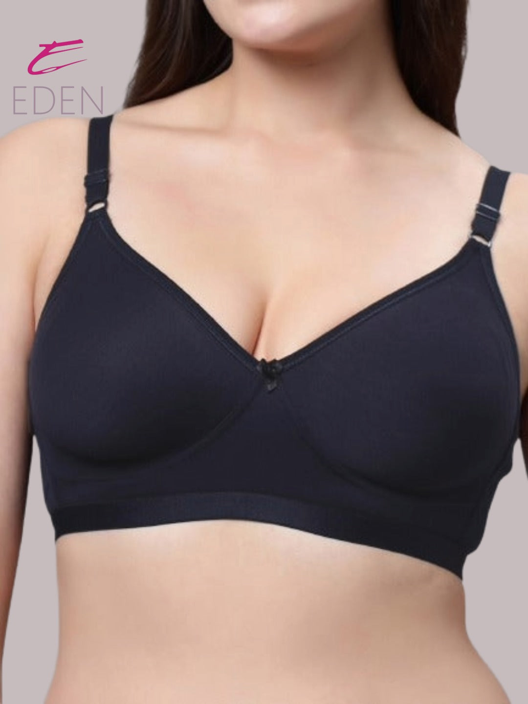 Non Padded, Plus Size, Super Combed ,Cotton Stretch, Full Coverage, Everyday Bra,Navyblue