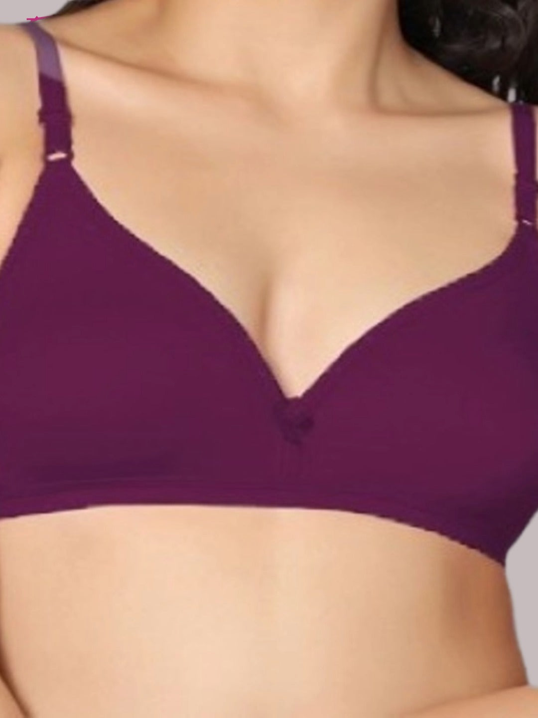 Wirefree, Non Padded, Cotton, Medium Coverage ,Tshirt Bra, Wine
