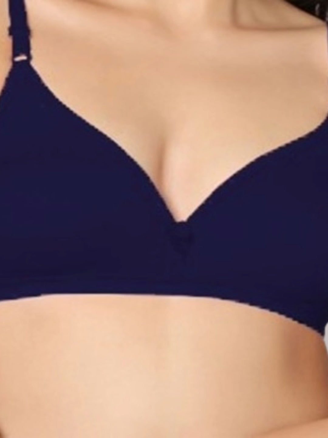 Wirefree, Non Padded, Cotton, Medium Coverage ,Tshirt Bra, Navyblue