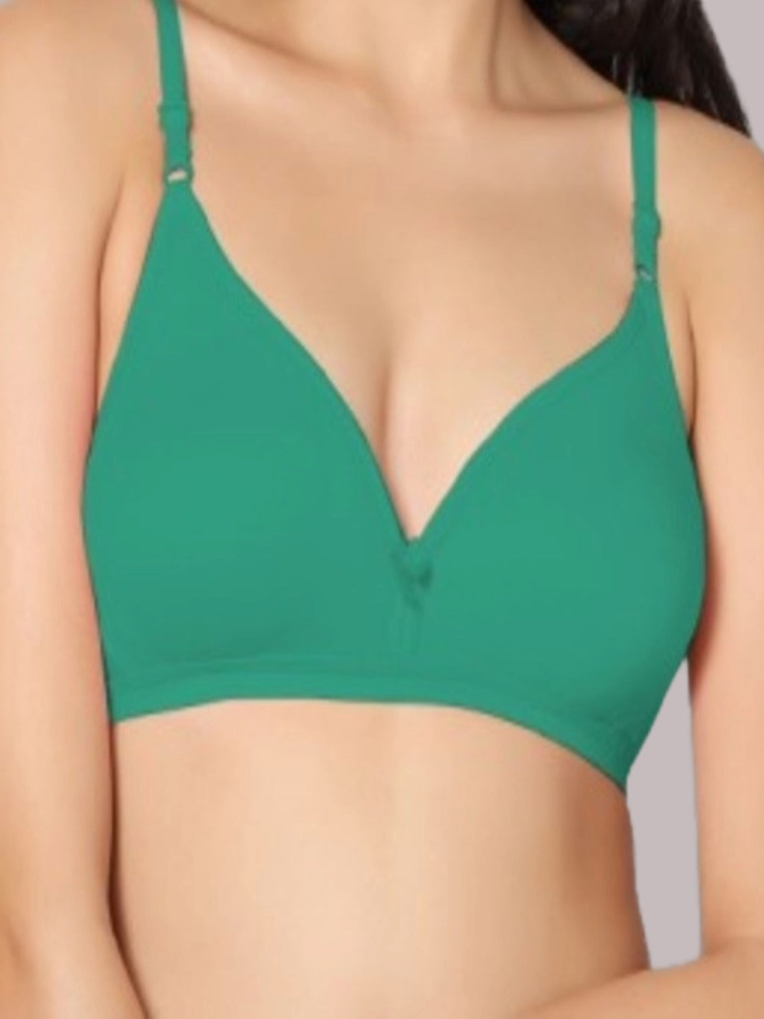 Wirefree, Non Padded, Cotton, Medium Coverage ,Tshirt Bra, Green