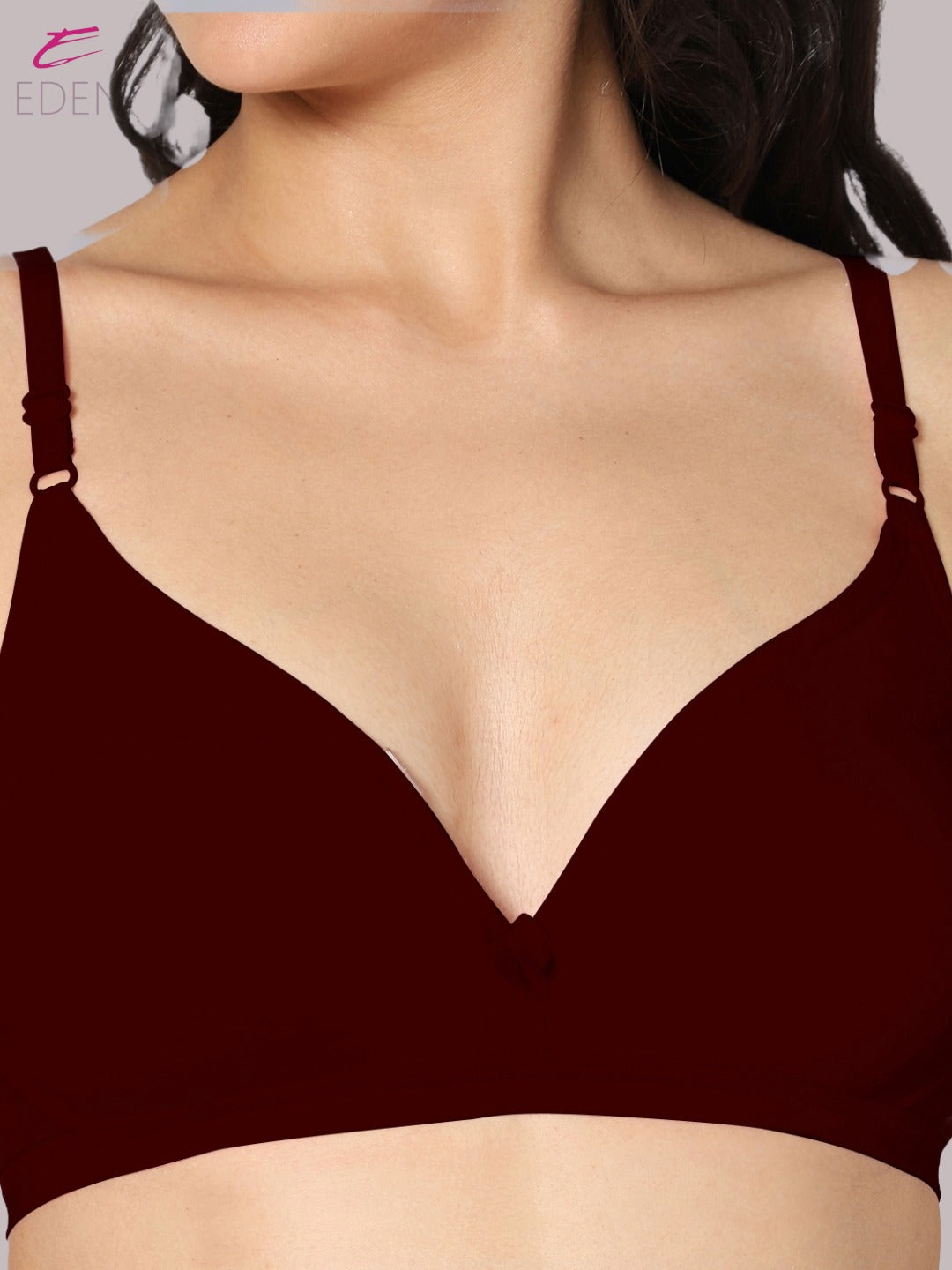 Wirefree, Non Padded, Cotton, Medium Coverage ,Tshirt Bra, Maroon