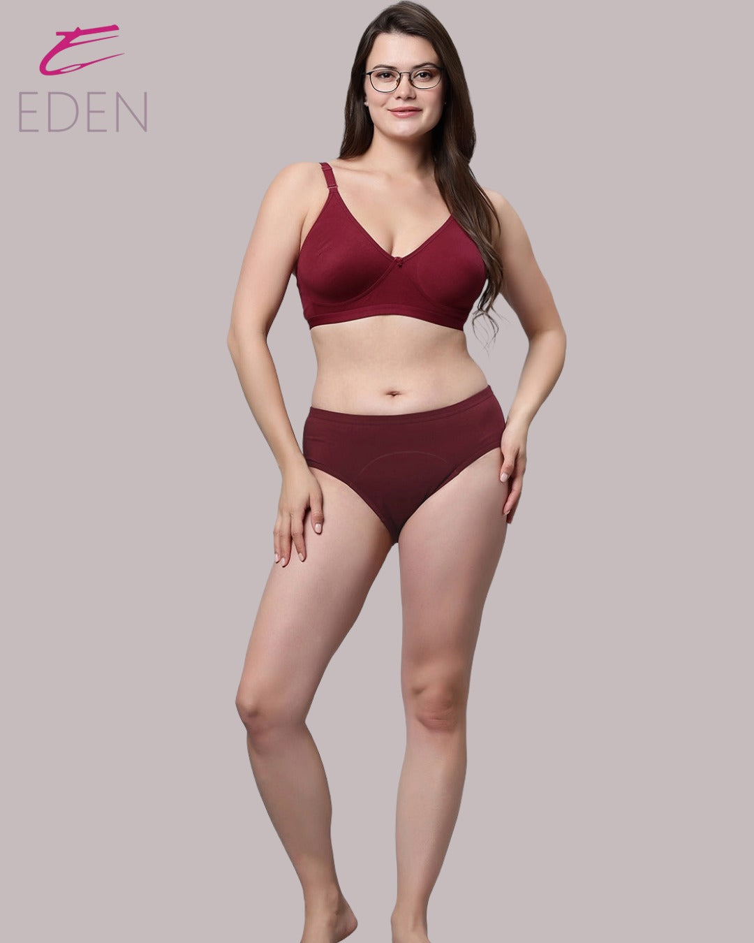 Non Padded, Plus Size, Super Combed,Cotton Stretch, Full Coverage ,Everyday Bra ,Maroon
