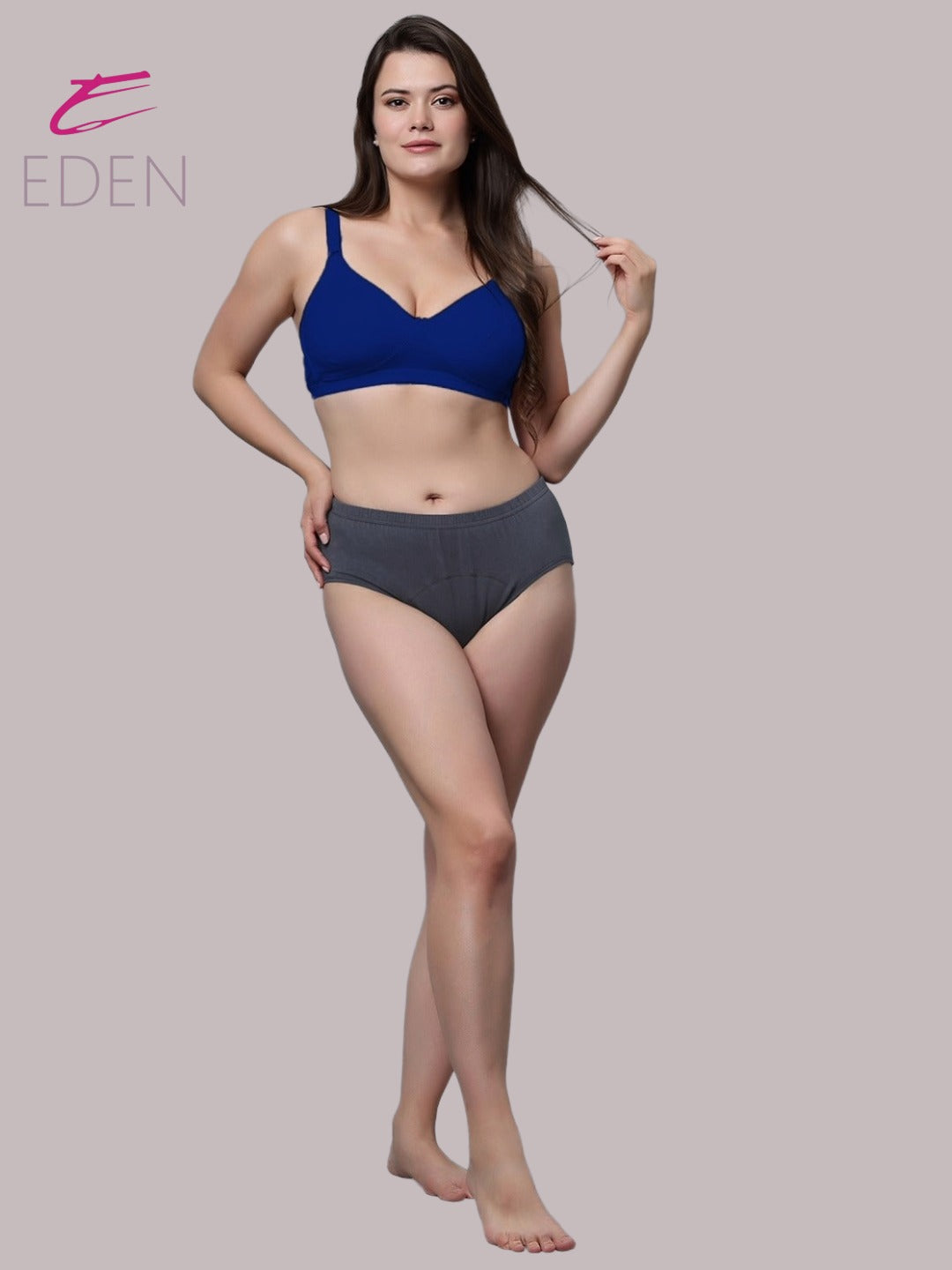 Non Padded, Plus Size, Super Combed,Cotton Stretch, Full Coverage ,Everyday Bra ,Royalblue