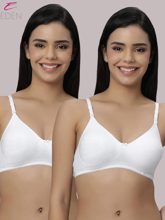 Lightly Padded, Non-Wired ,Simply Soft, T-Shirt Bra,White