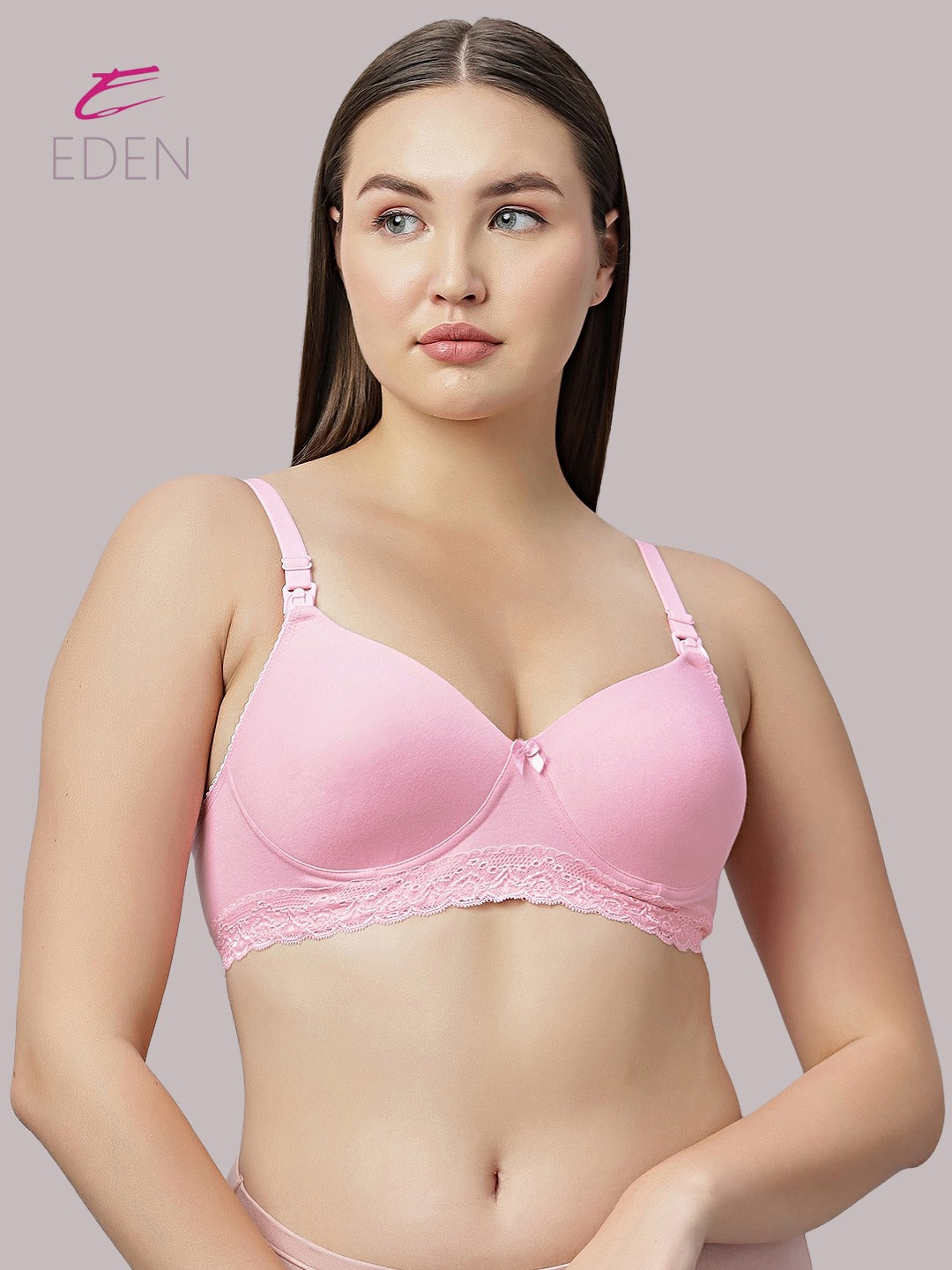 Full Coverage ,Non Wired , Padded ,Nursing/Maternity Bra ,Pink