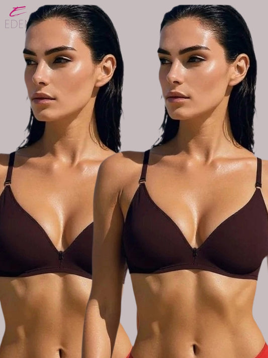 Wirefree, Non Padded, Cotton, Medium Coverage, Tshirt Bra ,Coffee