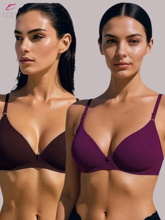 Wirefree, Non Padded, Cotton ,Medium Coverage ,Tshirt Bra,Wine-Coffee