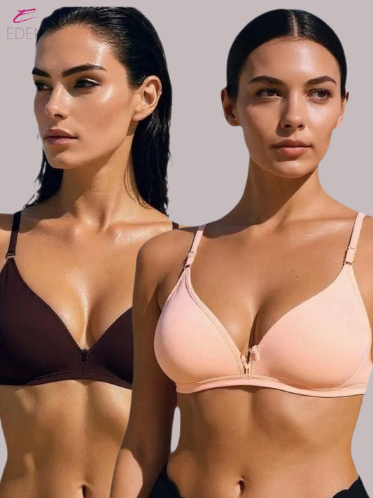 Wirefree, Non Padded, Cotton, Medium Coverage, Tshirt Bra ,Coffee-Skin