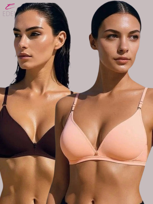 Wirefree, Non Padded, Cotton, Medium Coverage, Tshirt Bra ,Peach-Coffee