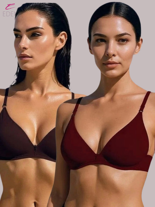 Wirefree, Non Padded, Cotton, Medium Coverage, Tshirt Bra ,Maroon-Coffee