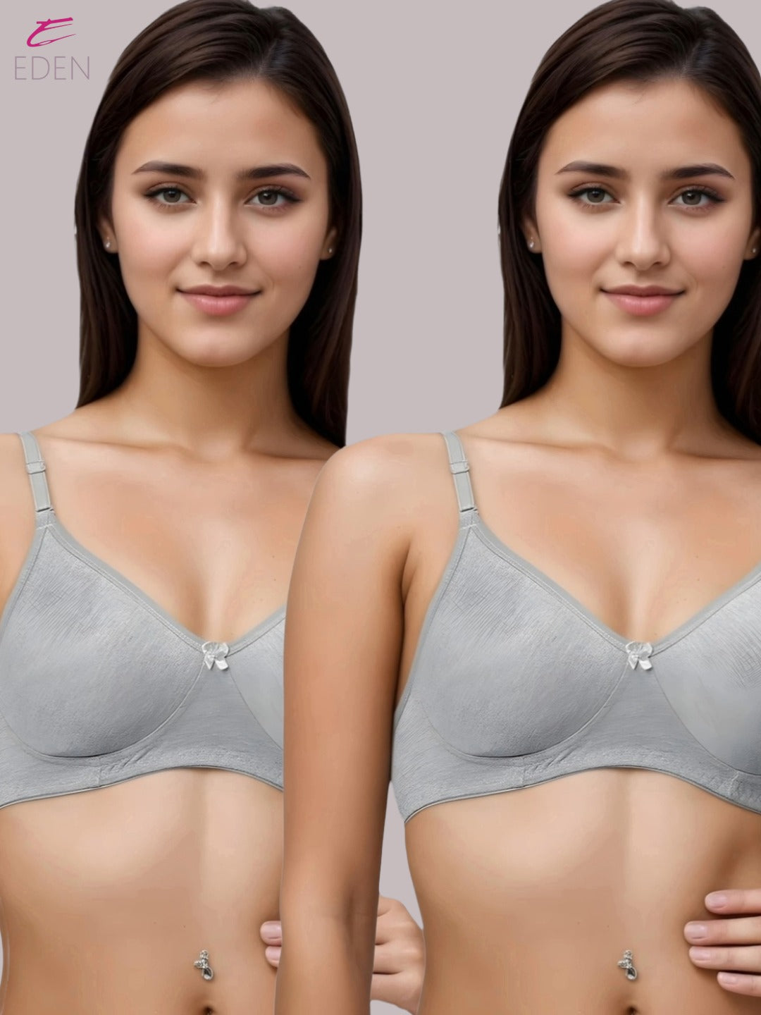 Wirefree, Non Padded, Cotton, Medium Coverage ,Tshirt Bra, Grey