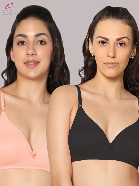 Wirefree Non Padded Cotton Medium Coverage Tshirt Bra Eden 02