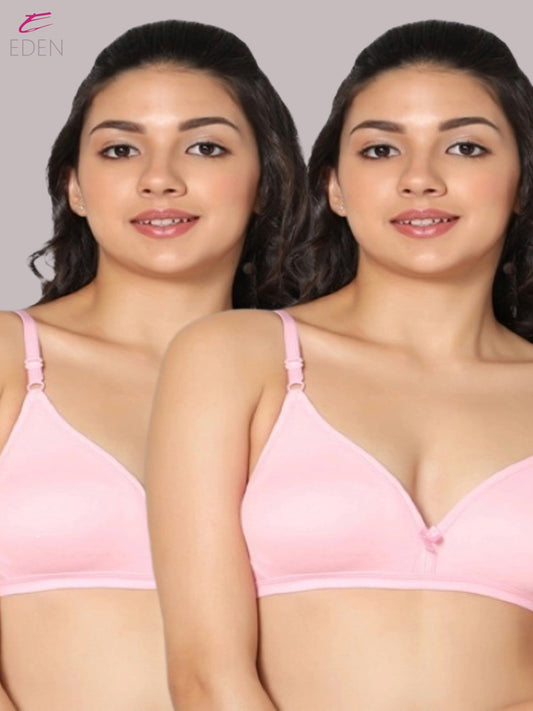 Wirefree, Non Padded, Cotton, Medium Coverage ,Tshirt Bra, Pink