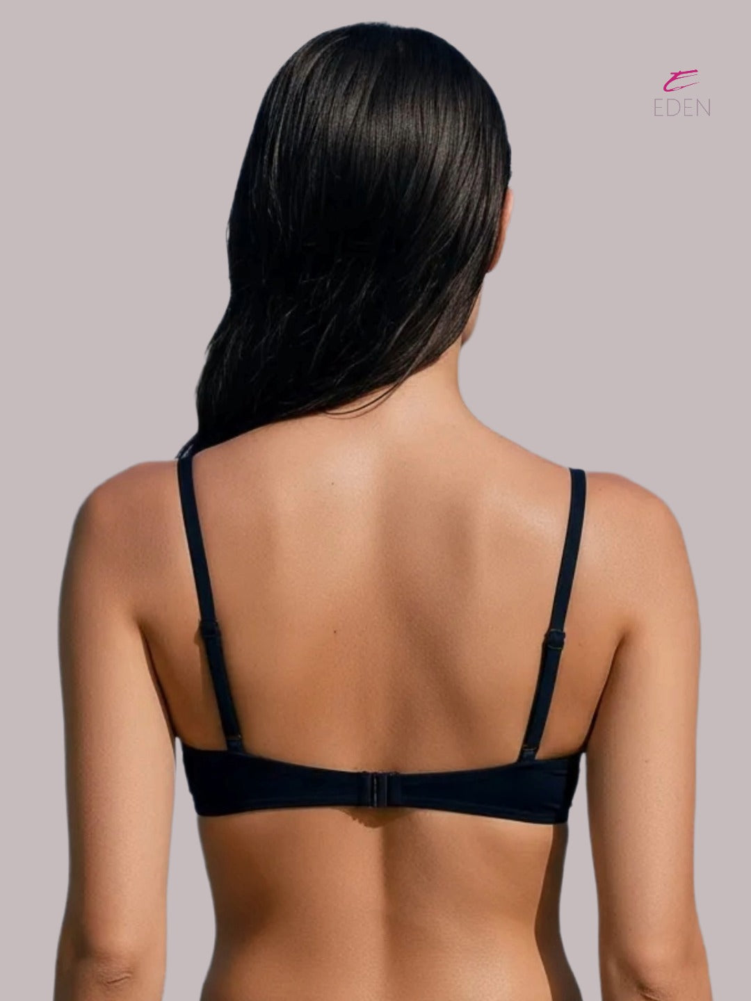 Wirefree, Padded, Plus Size, Cotton ,Medium Coverage ,Tshirt Bra, Lace Styling, Eden 109,Black