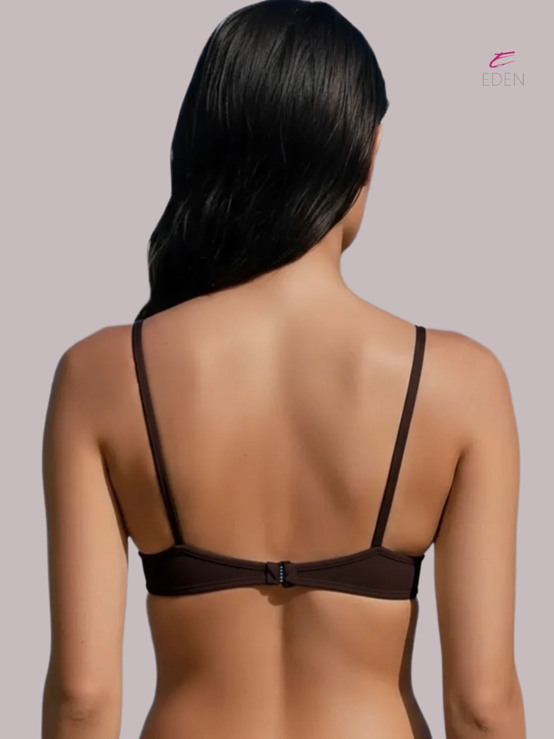 Wirefree, Padded, Plus Size, Cotton ,Medium Coverage ,Tshirt Bra, Lace Styling, Eden 109,Peat