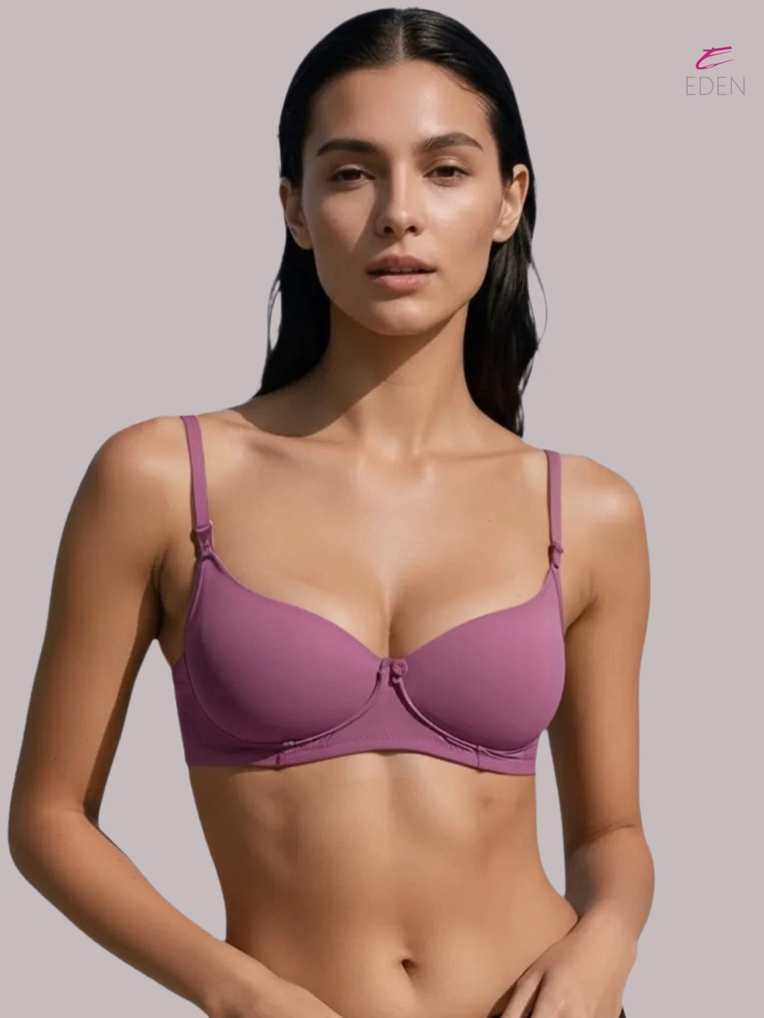 Wirefree, Padded, Plus Size, Cotton ,Medium Coverage ,Tshirt Bra, Eden 110,Mauve