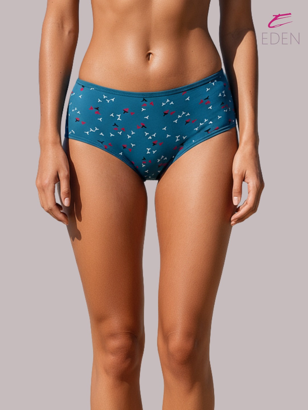 Eden ,Medium Rise, Full Coverage , printed ,Hipster, Panty-OECOMBO010,Turqgreen