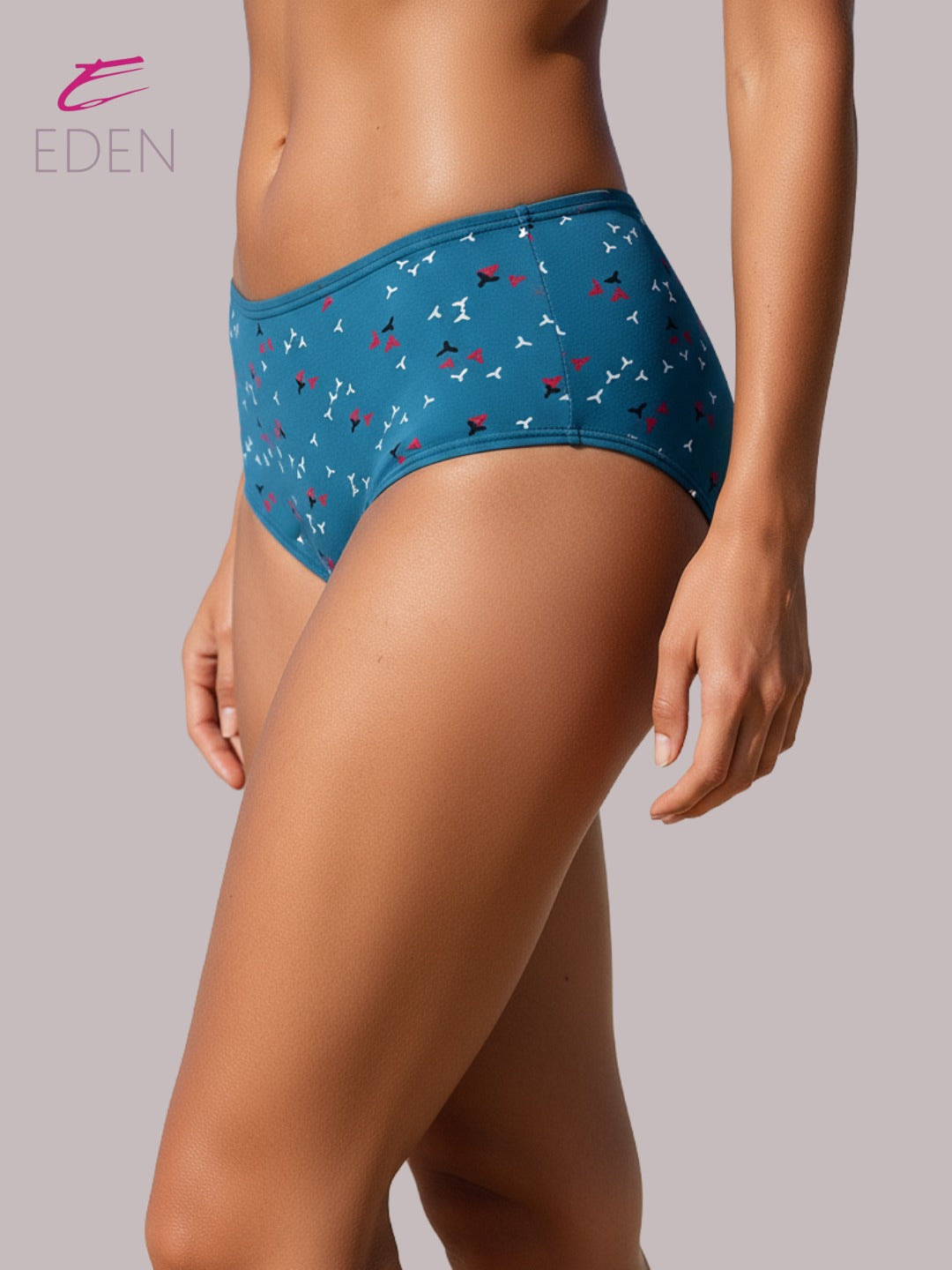 Eden ,Medium Rise, Full Coverage , printed ,Hipster, Panty-OECOMBO010,Turqgreen
