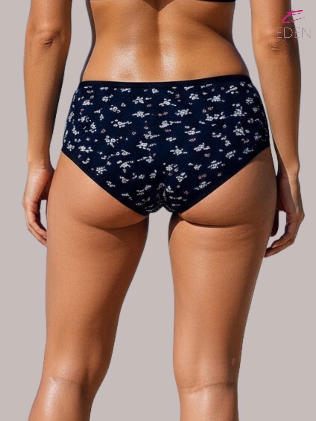 Eden ,Medium Rise, Full Coverage , printed ,Hipster, Panty-IECOMBO011,Black