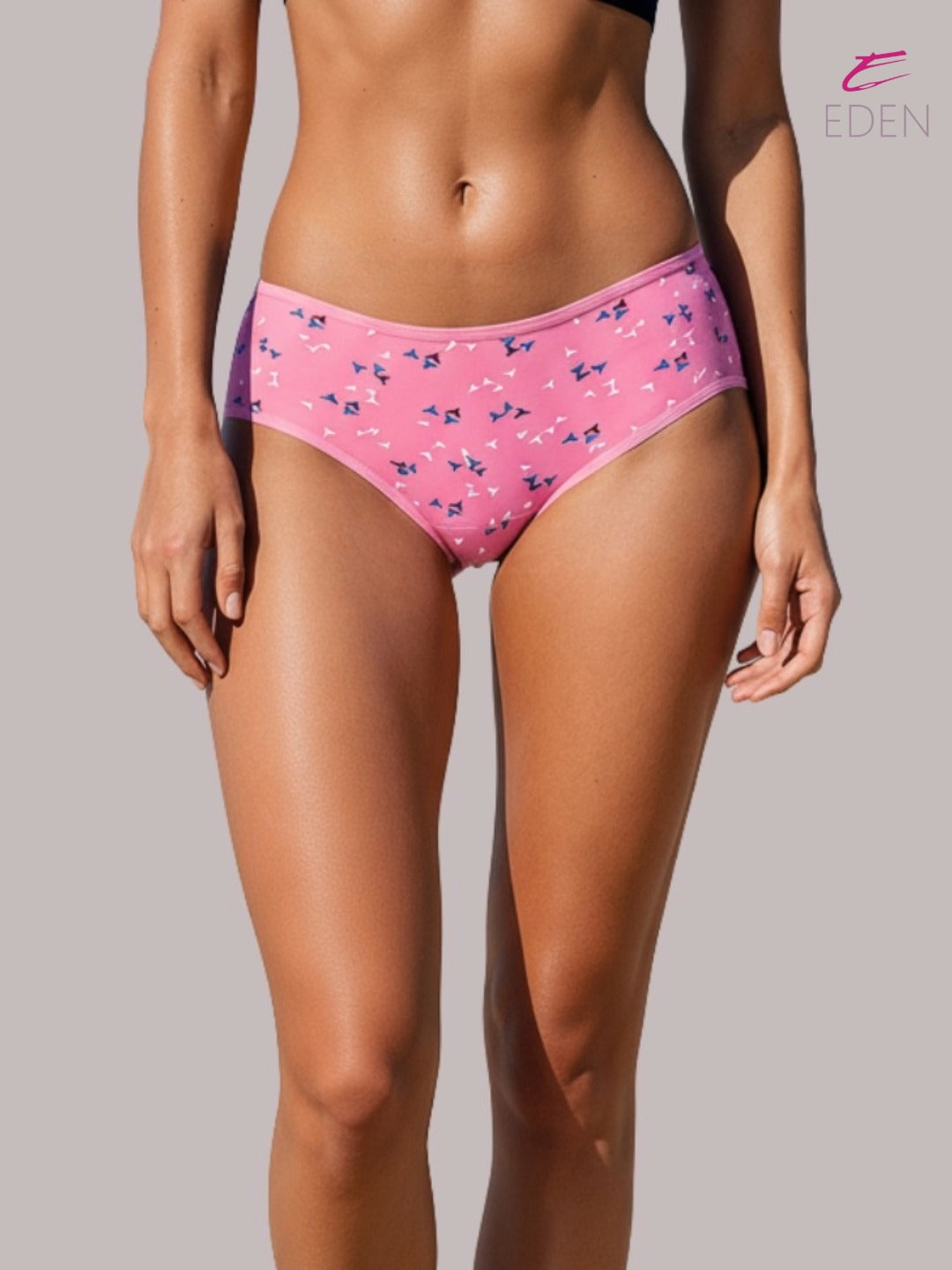 Eden ,Medium Rise, Full Coverage , printed ,Hipster, Panty-OECOMBO010,Pink