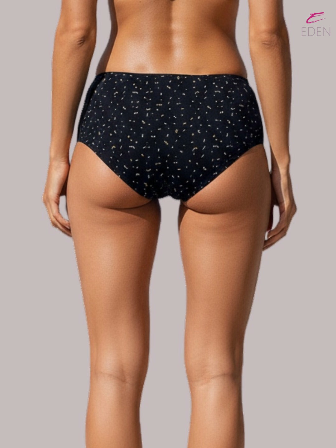 Eden ,Medium Rise, Full Coverage , printed ,Hipster, Panty-IECOMBO008,Black
